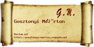Gosztonyi Márton névjegykártya